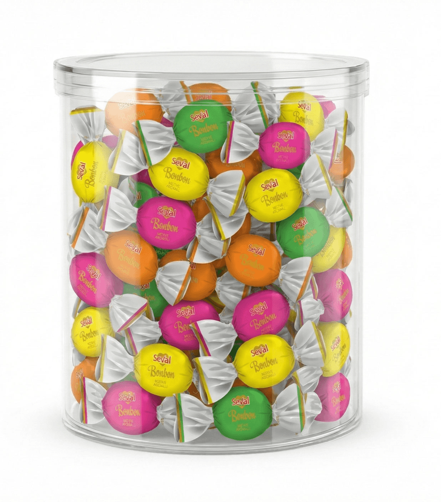 Seval Fruit Bonbon PVC jar packaging
