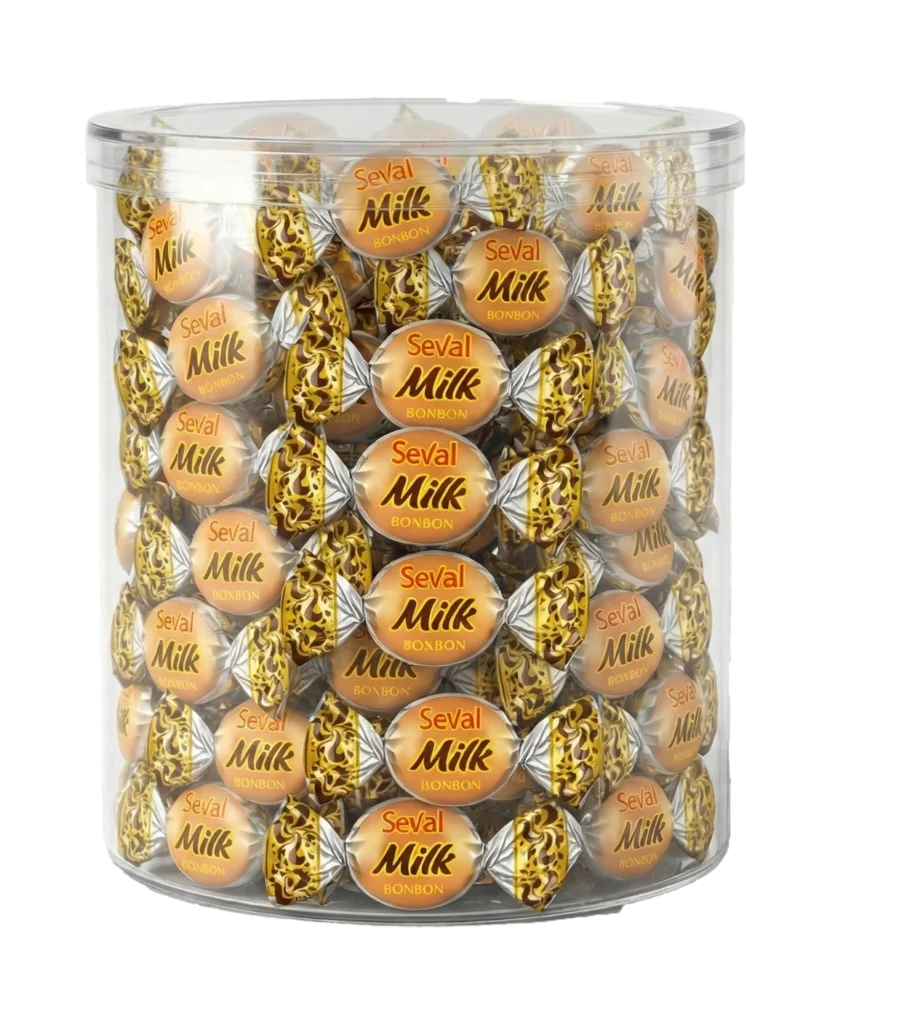 Seval Mini Milk Bonbon PVC jar packaging