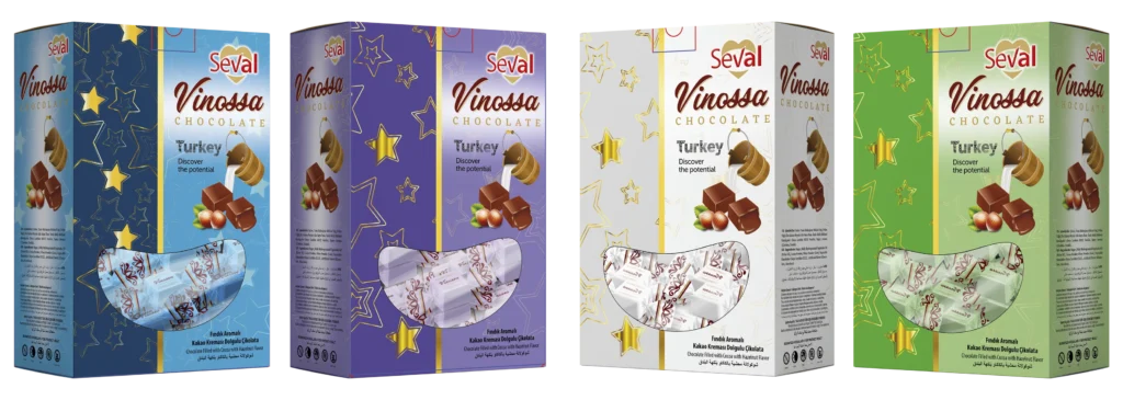 Seval Vinossa chocolate box packaging